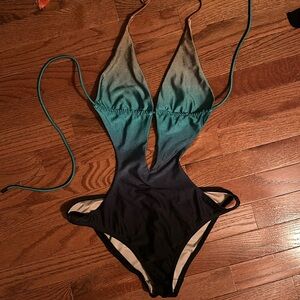 Victoria Secret one-piece swimsuit, Monokini, green multi size medium.